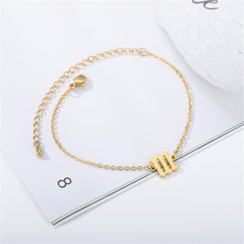 PAURO Women's Angel Number Bracelet Ankle Anklet Chain Adjustable | Stainless Steel, Minimalist Numerology Spiritual Statement Jewelry Gift - color: Gold 111, 5.5+2.8inch