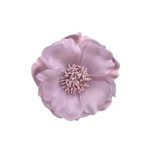 Elegant Large Cloth Flower Brooches Big Camellia Flower Pin for Women Dainty Cloth Fabric Rose Brooches Dress Skirt Scarf Hat Pins Clothing Decoration Accessories - color: Purple