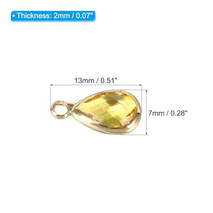 PATIKIL Birthstone Charm Beads Drop Pendant, Handmade Birthstone for Personalized Earrings Bracelet Necklace - color: Golden Tone, size: 0.51" x 0.28"