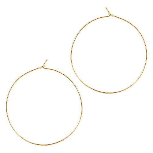 ESMATOO Thin Gold Hoop Earrings for Women - Hypoallergenic Lightweight Gold Hoop Earrings Dainty - Large - color: Gold, size: 30MM