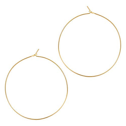ESMATOO Thin Gold Hoop Earrings for Women - Hypoallergenic Lightweight Gold Hoop Earrings Dainty - Large - color: Gold, size: 30MM