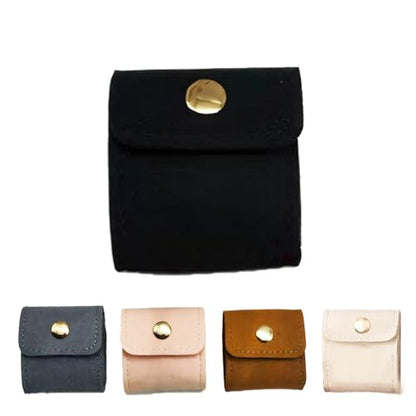 Mini Travel Jewelry Bag, Mini Travel Jewelry Roll Bag with Buckle, Jewelry Rolls (black) - color: black-1PCS
