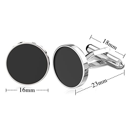 Cufflinks For Men, 316L Stainless Steel Tuxedo Shirt Cuff Links Accessories, Unique Business Groom Wedding Black Silver Gold Jewelry for Son, Father, Husband, Boyfriend