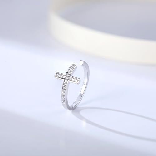 925 Sterling Silver Cross Toe Ring, Adjustable Band, Hypoallergenic Foot Jewelry for Women
