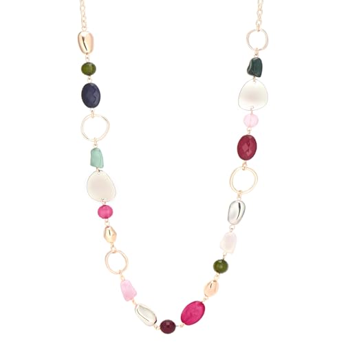 Long Gold Boho Necklaces for Women Beaded Statement Chain Long Necklace Gold Costume Jewelry Birthday Gifts for Her - color: 93-Colorful
