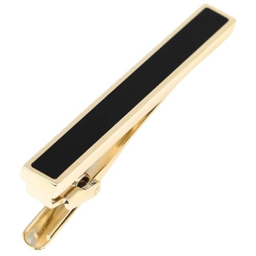 Silver Gold Gunmetal Onyx Tie Clip Tie Bar Made in Japan - color: Gold