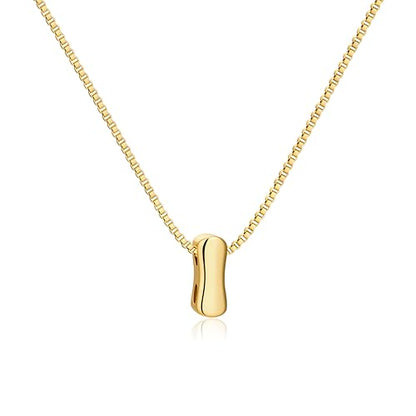 Bubble Gold Initial Necklaces for Women,14K Gold Plated A-Z Initial Necklaces for Women, Chunky balloon letter name Pendant Necklace Fashion Jewelry Gifts - color: I, style: Gold