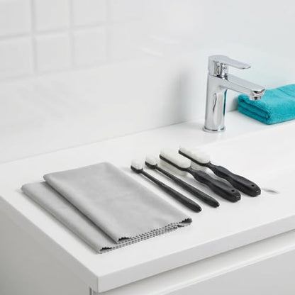 Jewelry Cleaning Polishing Cloth Kit with Soft Fabric and Plastic Brushes for Silverware and Watches, Tarnish Remover for Business Trips and Travel