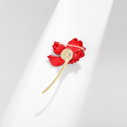 Red Rose Flower Brooches and Pins for Women Costume Jewelry Brooch Pins Broches Jewelry for Women Elegant Lady Pin - style: Hibiscus Flower