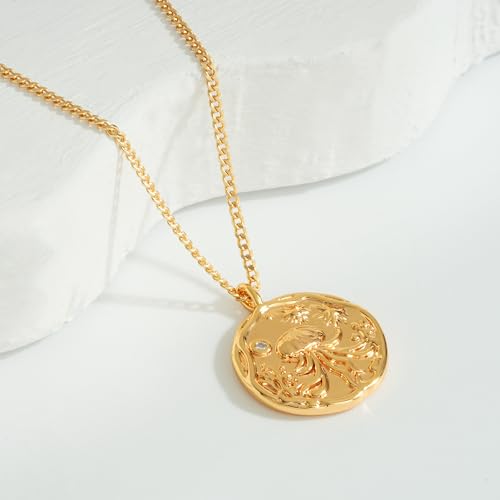 MTMY Gold Starfish Necklace 14K Gold Plated Shell Conch Ocean Pendant Necklace for Women Beach Summer Jewelry - style: jellyfish
