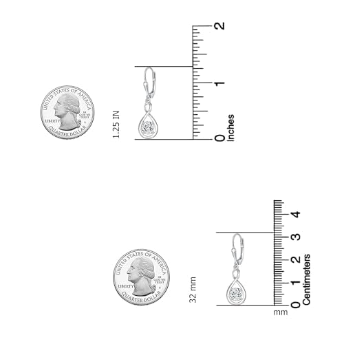 LeCalla 925 Sterling Silver Leverback Drop Earrings | Lightweight Italian Teardrop Dangle Earring for Women - color: CZ Infinity Drop