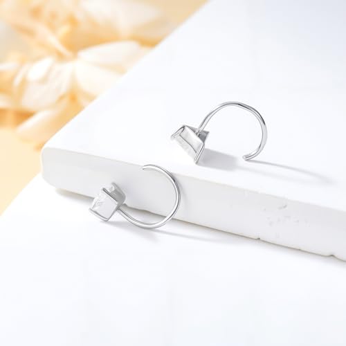 925 Sterling Silver Moissanite Huggie Half Hoop Earrings for Women - style: style 3