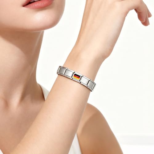 Italian Bracelet Charm,9mm,United Arab Emirates,Country & Culture > Flag - color: Germany