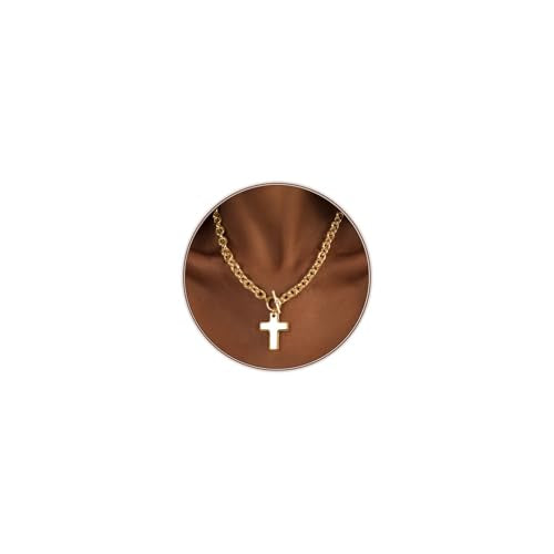 Airmb Cross Necklace for Women Gold/Silver Plated Layered Dainty Cross Chain Trendy Choker Satellite Charm Small Crucifix Pendant Gold/Silver Necklace Stackable Hypoallergenic Delicate Gift for Women - color: Gold-Extra Large Chunky Cross