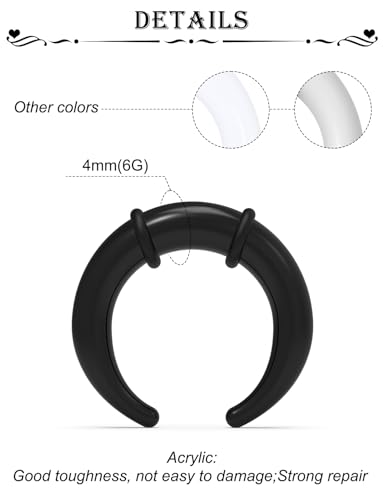 14-00G Ears Gauges Tunnels Plugs for Women Acrylic Buffalo Pincher Ear Gauge Septum Stretching Kit Nose Piercing Kit Earring Expander Stretcher Earrings Piercing Jewelry for Women Men - style: 6G Tapers