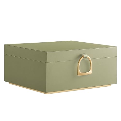 SONGMICS 2-Layer Jewelry Box, Jewelry Organizer with Handle, Removable Jewelry Tray, Jewelry Storage, Floating Effect, 8.1 x 9.4 x 4.3 Inches, Gift Idea, Sage Green UJBC165C02 - color: Sage Green