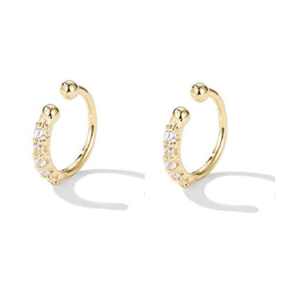 SLUYNZ Sterling Silver No Piercing Earrings Cuff for Women Cartilage Earrings Helix Earrings - color: A-18K Gold Plated