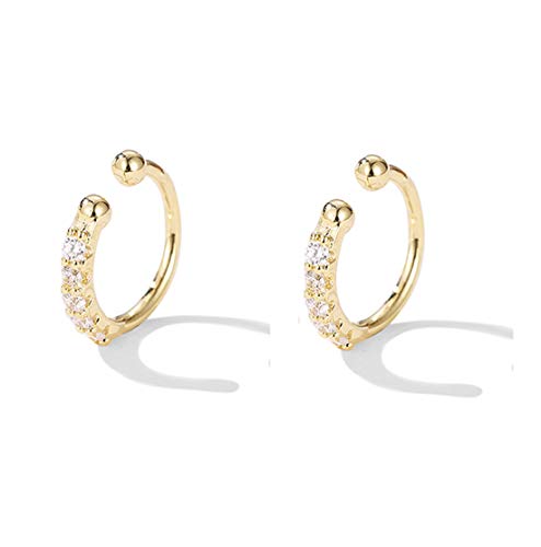 SLUYNZ Sterling Silver No Piercing Earrings Cuff for Women Cartilage Earrings Helix Earrings - color: A-18K Gold Plated