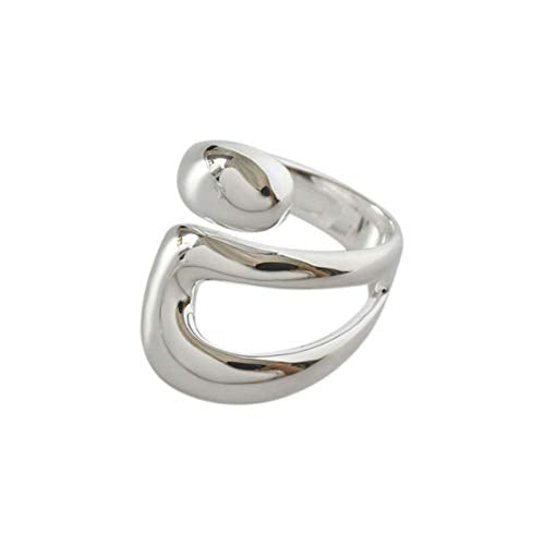 Adjustable Sterling Silver Rings 925 Double Lines Shape Personality Ring Fine Jewelry for Women Party Accessories