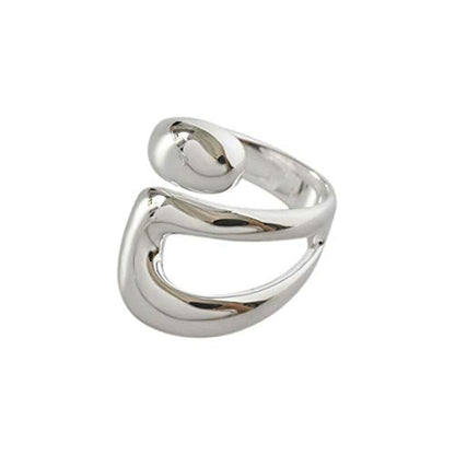 Adjustable Sterling Silver Rings 925 Double Lines Shape Personality Ring Fine Jewelry for Women Party Accessories