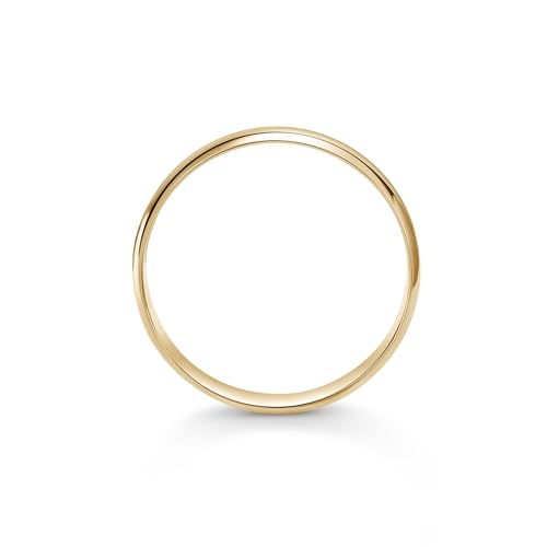 Men's Wedding Band 14K or 10K Solid Gold Ring, 5mm Plain Classic | Stamped 10K, not plated; high-polish, low-dome classic profile; hypoallergenic; made in USA; true-to-size; gift-ready - color: 14K Yellow Gold