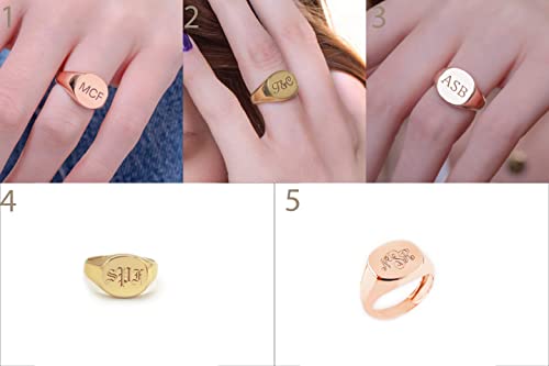Elegant jewel box Women 3 monogram signet ring in solid Gold 9k, 14k, & 18k, Custom engraved chevalier, Personalized Initial signet ring, Unique gift, RN340