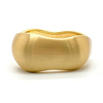Bangle Bracelets for Women | 14K Gold Plated Trendy Wide Bracelets | Hinged Arm Cuff Bangles Chunky Bracelet for Women - color: Style C-Matte Gold Plated Bangles