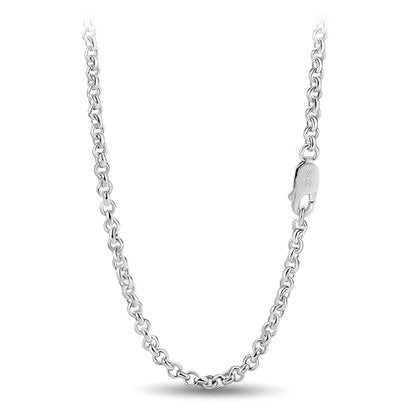 Solid 925 Sterling Silver 3mm Rolo Chain Necklace 16" to 30" | Classic Round Link Chain with Lobster Clasp, Minimalist Design for Men & Women - size: 24"