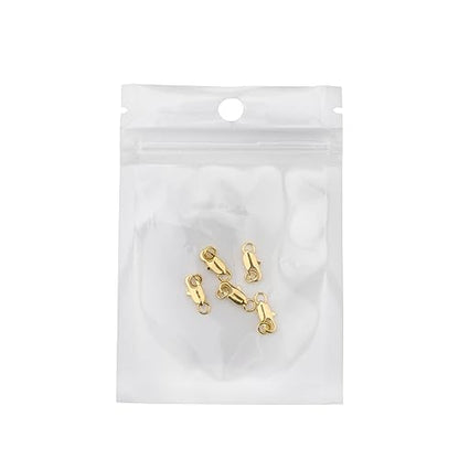 Lobster Clasps for Jewelry Making, 18k Gold Bracelet Clasps and Closures | 5Pcs Jewelry Clasp, Necklace Clasp, Lobster Claw Clasps with Jump Rings for DIY Necklace Bracelets 10mmx4mm - color: Gold