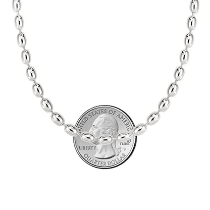 Savlano 925 Sterling Silver Oval Rice Bead Strand Chain Necklace For Women - Made in Italy Comes With a Gift Box - style: 4MM