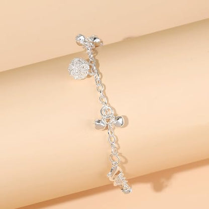 925 Sterling Silver Plated Heart Charm Bracelet for Women - Dainty Chain Love Gift Idea - style: Style9