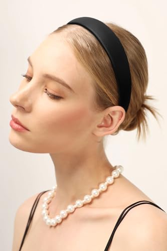 WOVOWOVO Leather Headbands for Women, 1Inch Non Slip Soft PU Hair Head Bands Diademas Para Mujer De Moda Cute Beauty Fashion Hairbands Hair Accessories（Black） - color: Multicolor-G