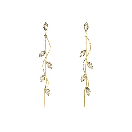 Crystal Wedding Earrings for Bridal Bridesmaid,Bride Drop Earrings Gold Chandelier Dangle Earrings for Women,Cubic Zirconia Rhinestone Dangling Earrings Prom Party Jewelry Gifts - color: Gold