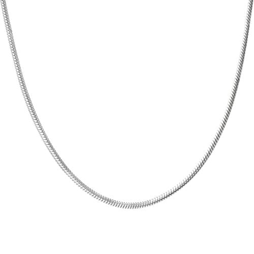 Sterling Silver Chain Necklace for Women Snake 1.9mm Tarnish Resistant Responsibly Sourced - Non-Migrating Clasp Design - Sterling Silver Chain Necklace - Italian Made in Italy - Quality Durable Sturdy 1.9mm Chain for Women - Quality Gift Box - 925 Sterli