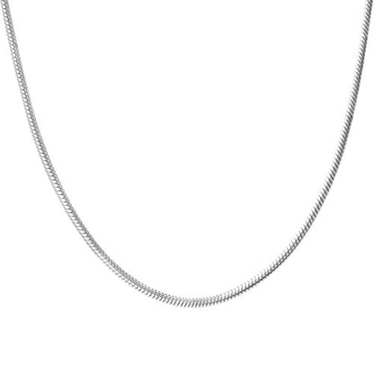 Sterling Silver Chain Necklace for Women Snake 1.9mm Tarnish Resistant Responsibly Sourced - Non-Migrating Clasp Design - Sterling Silver Chain Necklace - Italian Made in Italy - Quality Durable Sturdy 1.9mm Chain for Women - Quality Gift Box - 925 Sterli