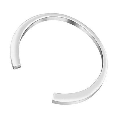 Dletay Urn Bracelet Cremation Bracelet for Ashes Memorial Ashes Bracelet Openable Cuff Bangle Bracelet - color: Silver