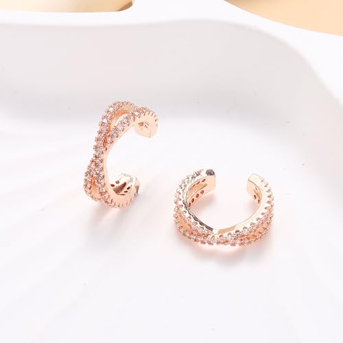 1Pair Ear Cuffs for Women cz Non Earrings Adjustable Ear Cuff Earrings Clip On cz Cartilage Helix Ear Jewelry