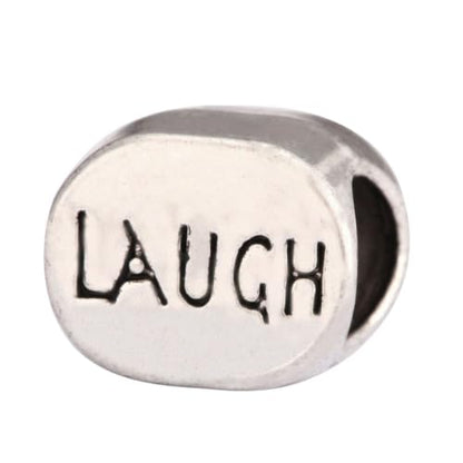 40pcs Laugh Large Hole Happiness Beads (4.5mm Hole) Antique Silver - size: Laugh Bead