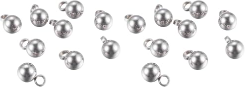 PH PandaHall 100pcs Stainless Steel Round Pendants Small Ball Charms Drop Pendants DIY for Women Jewelry Bracelet Making 9x6mm, Hole: 2mm - size: 9x6mm (Pack of 2)