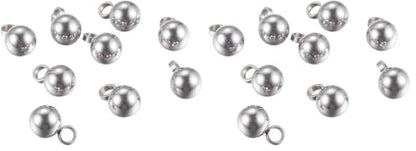 PH PandaHall 100pcs Stainless Steel Round Pendants Small Ball Charms Drop Pendants DIY for Women Jewelry Bracelet Making 9x6mm, Hole: 2mm - size: 9x6mm (Pack of 2)