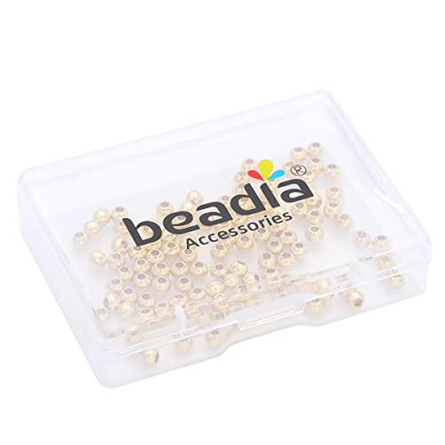 14K Gold Plated Round Spacer Beads 4mm 100pcs for Jewelry Making Findings Non Tarnish - color: 14K Gold, size: 4mm