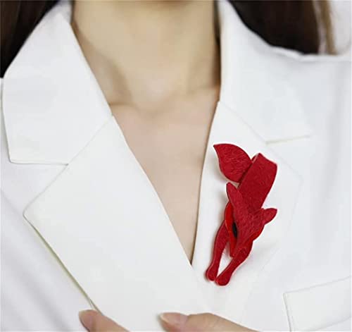 Fashion Fox Pin Brooch For Women Big Cute Acrylic Animals Brooch Lapel Pin Vintage Scarf Clip Female Jewelry