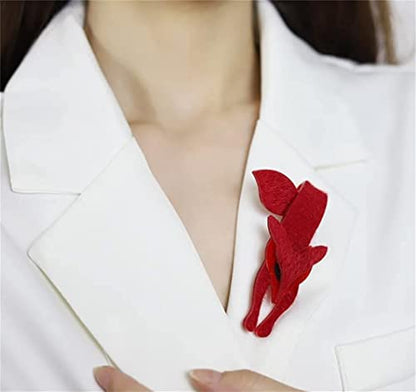 Fashion Fox Pin Brooch For Women Big Cute Acrylic Animals Brooch Lapel Pin Vintage Scarf Clip Female Jewelry