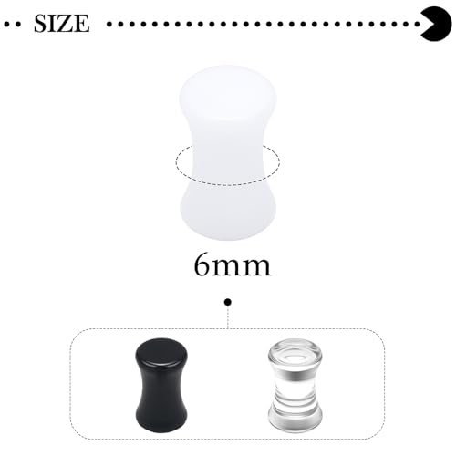 6G-30mm Solid Acrylic Gauges for Ear Double Flared Saddle Plug Tunnels Earrings Clear Black White Ear Plugs Tunnels for Women Men - color: 2G = 6mm