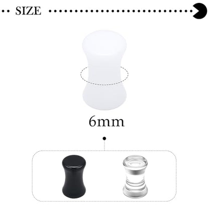 6G-30mm Solid Acrylic Gauges for Ear Double Flared Saddle Plug Tunnels Earrings Clear Black White Ear Plugs Tunnels for Women Men - color: 2G = 6mm