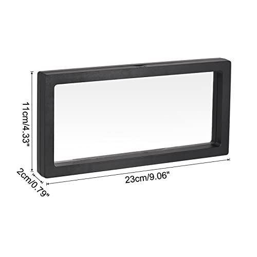 MECCANIXITY Floating Frame Display Holder Stand 3D Jewelry Display Box 9.06 x 4.33 x 0.79 inch Black for Ring Necklace Bracelet Earring Pack of 2 - color: Black, size: 9.06 x 4.33 x 0.79 inch