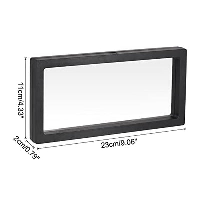 MECCANIXITY Floating Frame Display Holder Stand 3D Jewelry Display Box 9.06 x 4.33 x 0.79 inch Black for Ring Necklace Bracelet Earring Pack of 2 - color: Black, size: 9.06 x 4.33 x 0.79 inch