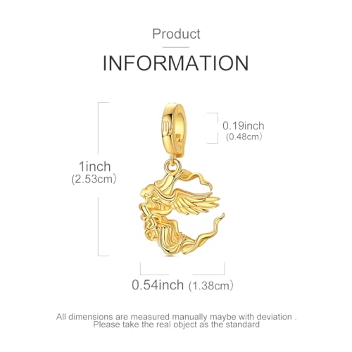 LAZA 925 Silver Charms for Bracelets and Necklaces Gold charms for Women | Summer Travel Party Lucky Zodiac Charms Clearance Pendant Beads Christmas Birthday Graduation Gift Jewelry for Women - color: Virgo