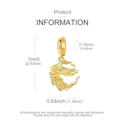 LAZA 925 Silver Charms for Bracelets and Necklaces Gold charms for Women | Summer Travel Party Lucky Zodiac Charms Clearance Pendant Beads Christmas Birthday Graduation Gift Jewelry for Women - color: Virgo