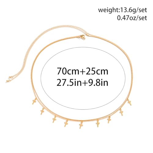 Tgirls Gold Waist Chain for Women Rhinestone Layered Belly Chains Beads Body Chain Heart-Shaped Beach Body Jewelry for Summer - style: Cross